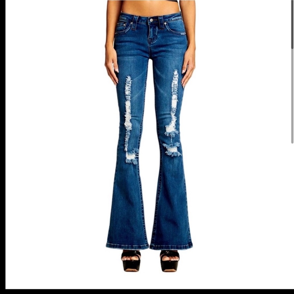 Blue flare jeans